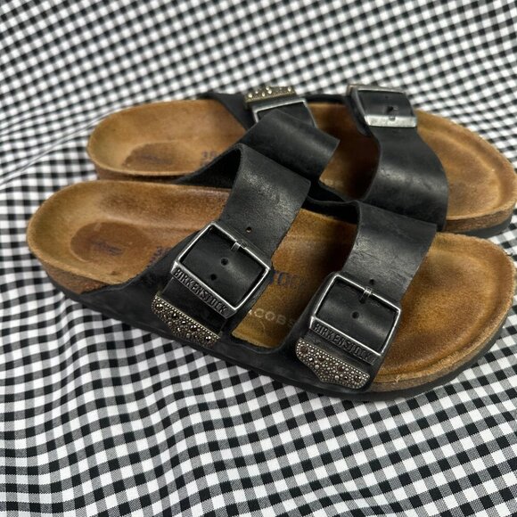 Birkenstock X Marc Jacobs Studded Leather Arizona Sandal Black Leather EU 38 main image 2